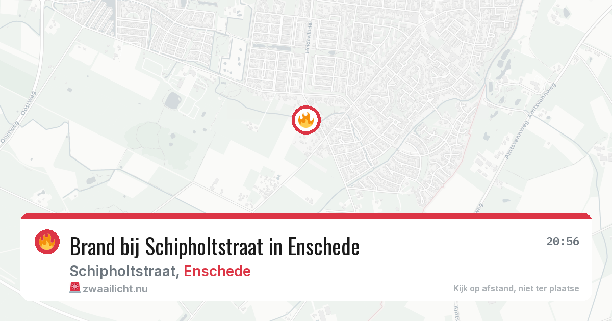 Brand bij Schipholtstraat in Enschede — 4 jun 2026