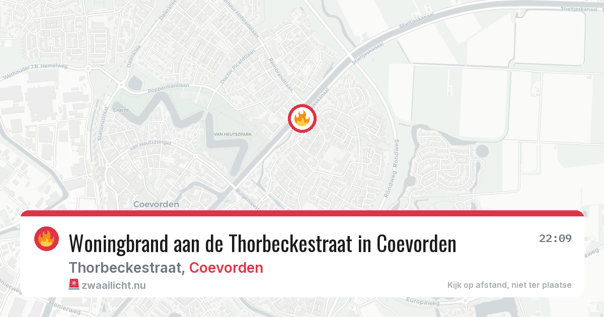 Woningbrand aan de Thorbeckestraat in Coevorden — 23 mei 2026