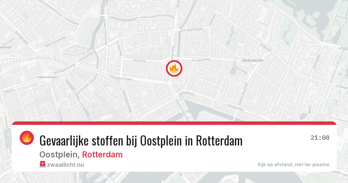 Gevaarlijke stoffen bij Oostplein in Rotterdam — 14 jul 2026