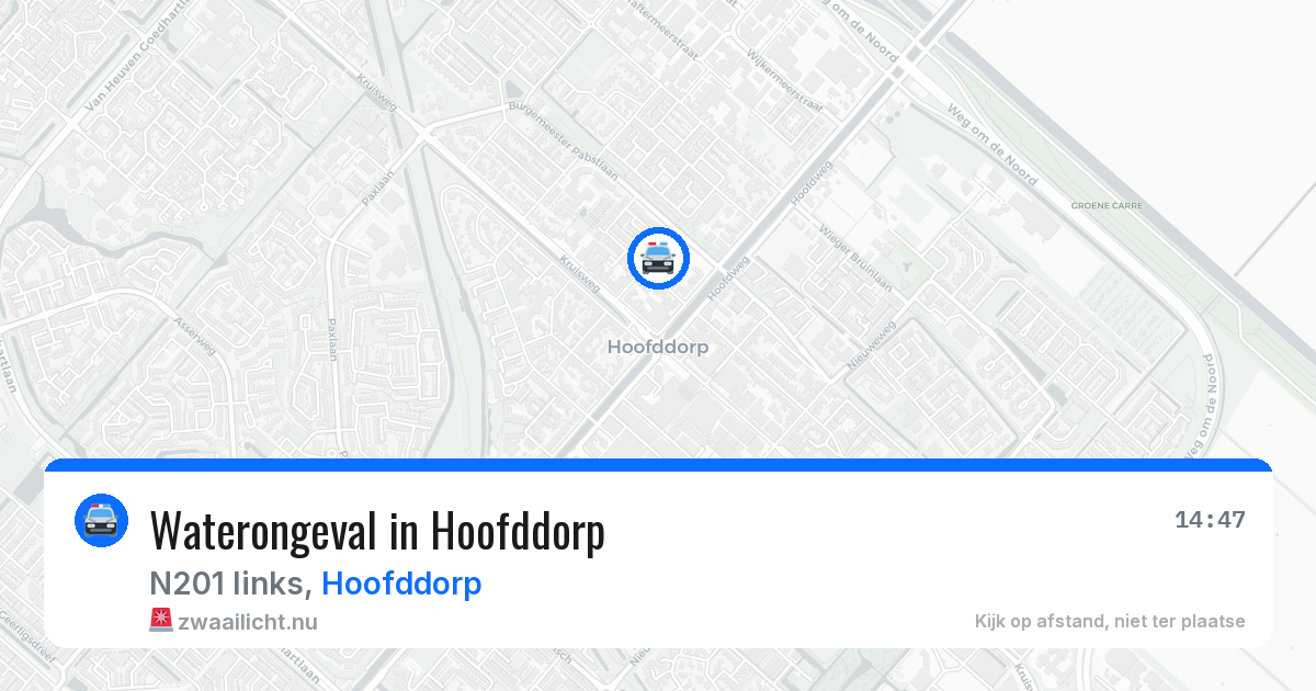 Waterongeval in Hoofddorp — 17 mei 2026