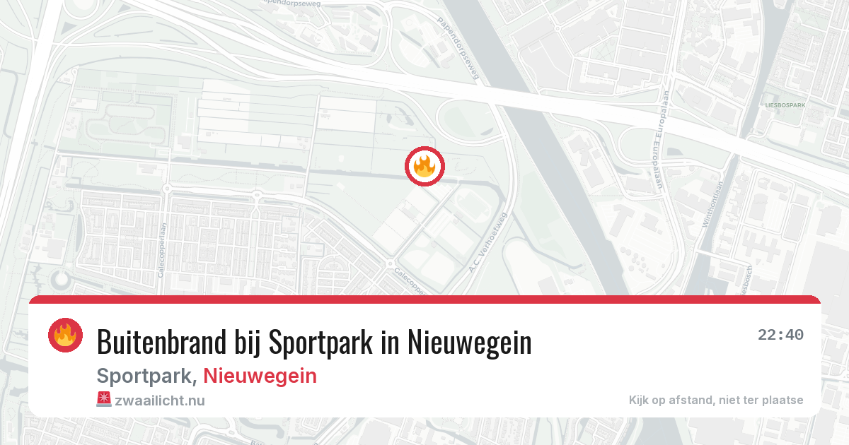 Buitenbrand bij Sportpark in Nieuwegein — 18 jul 2026