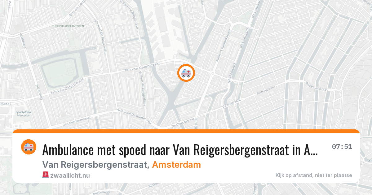 Ambulance met spoed naar Van Reigersbergenstraat in Amsterdam — 16 jul 2026