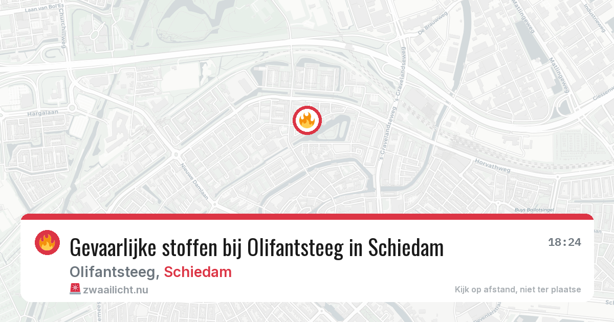 Gevaarlijke stoffen bij Olifantsteeg in Schiedam — 25 mrt 2026