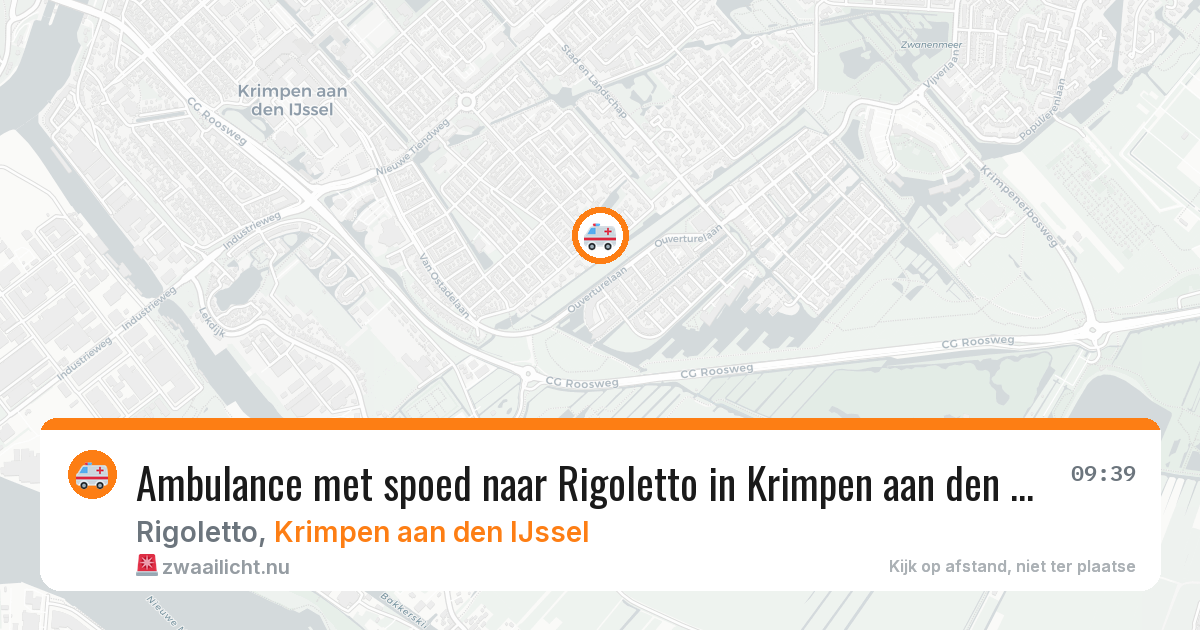 Ambulance met spoed naar Rigoletto in Krimpen aan den IJssel — 26 mrt 2026