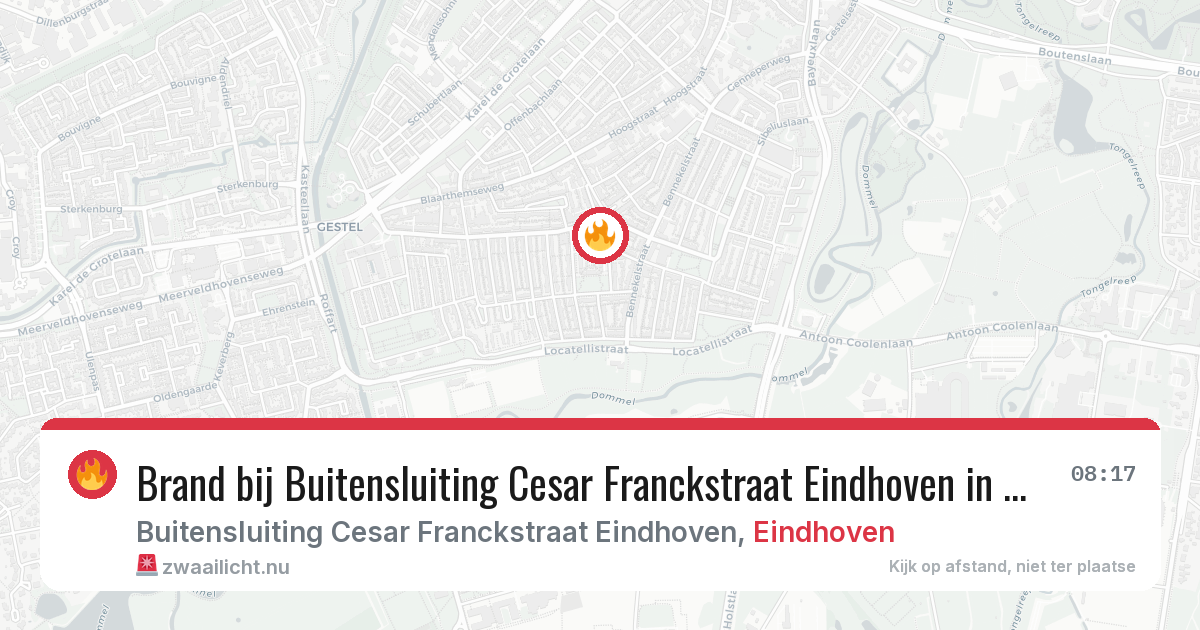 Brand bij Buitensluiting Cesar Franckstraat Eindhoven in Eindhoven — 3 jun 2026