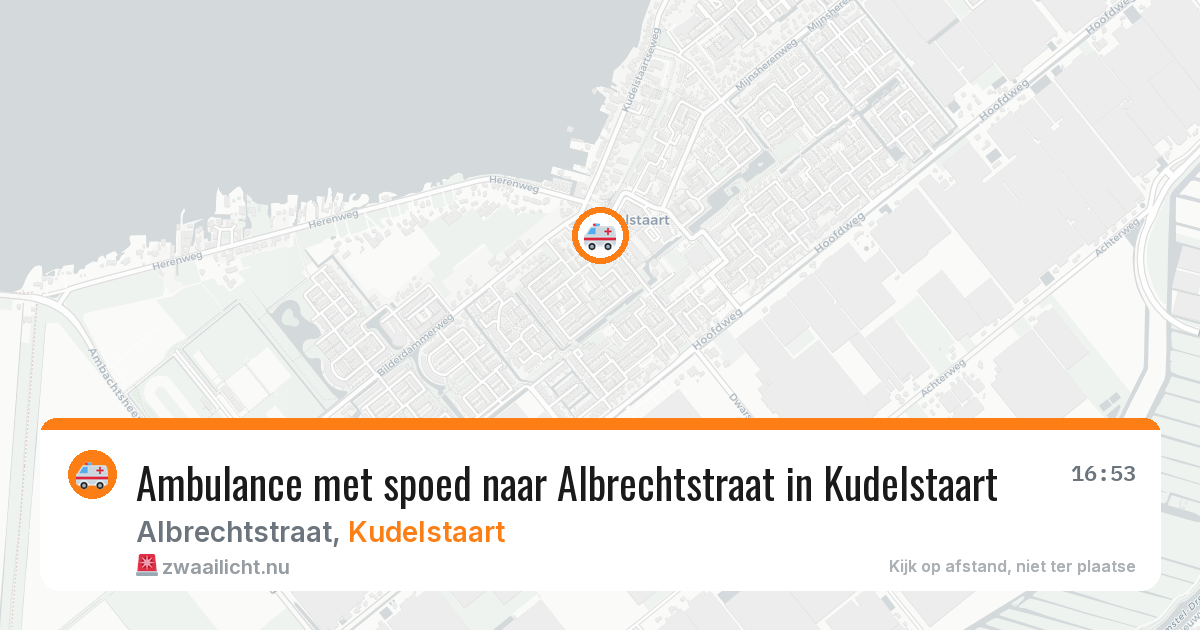 Ambulance met spoed naar Albrechtstraat in Kudelstaart — 13 jul 2026