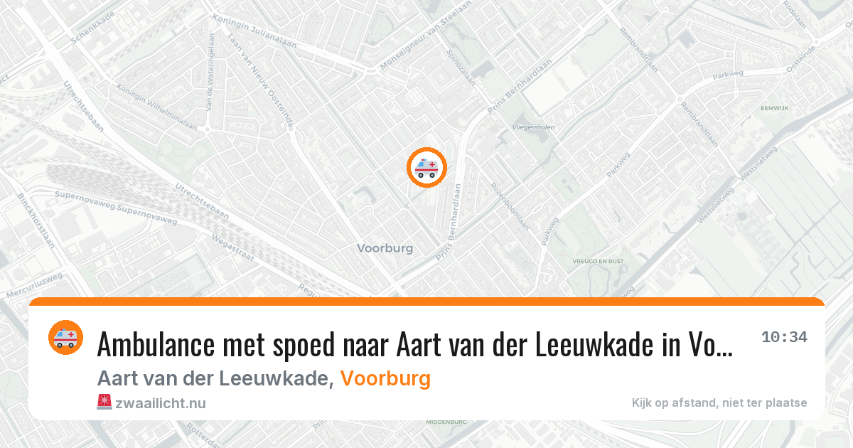 Ambulance met spoed naar Aart van der Leeuwkade in Voorburg — 25 jul 2026