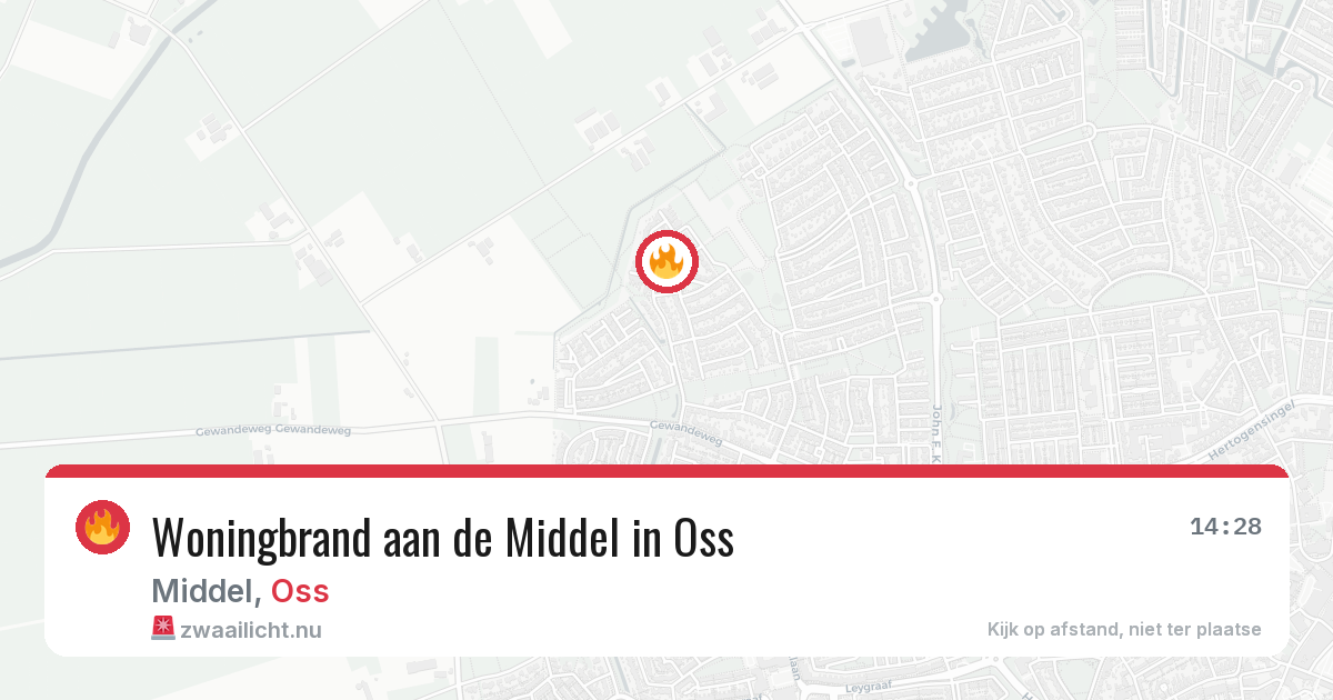 Woningbrand aan de Middel in Oss — 9 jul 2026