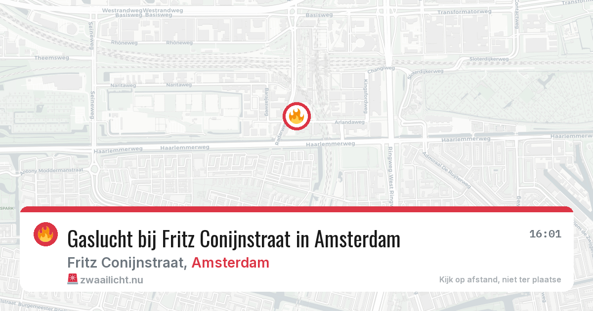 Gaslucht bij Fritz Conijnstraat in Amsterdam — 14 mrt 2026
