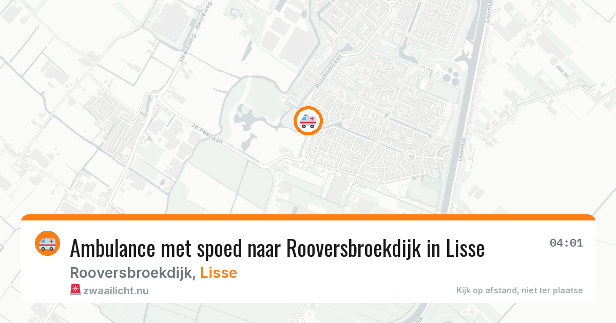 Ambulance met spoed naar Rooversbroekdijk in Lisse — 21 mei 2026
