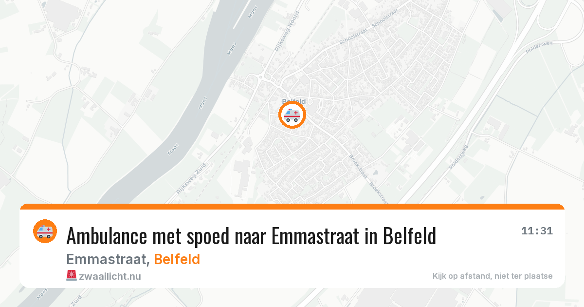 Ambulance met spoed naar Emmastraat in Belfeld — 20 jul 2026