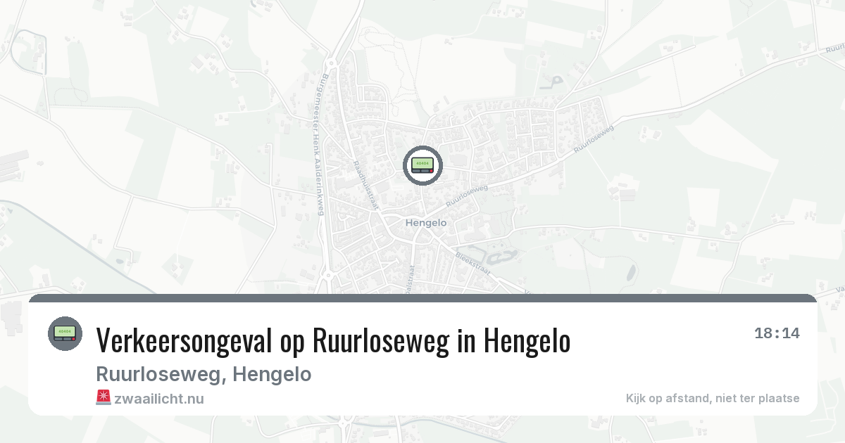 Verkeersongeval op Ruurloseweg in Hengelo — 31 mei 2026