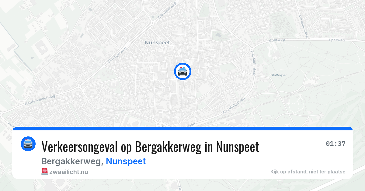 Verkeersongeval op Bergakkerweg in Nunspeet — 17 apr 2026