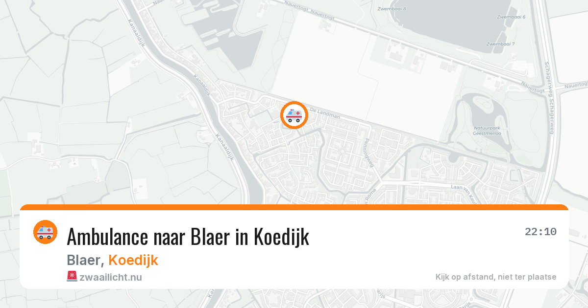 Ambulance naar Blaer in Koedijk — 16 jul 2026