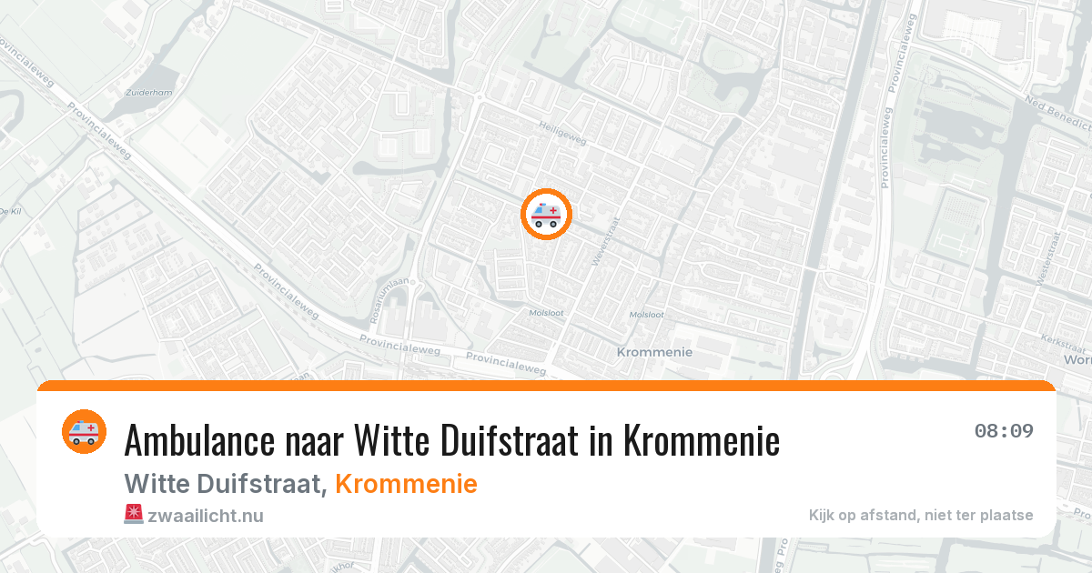 Ambulance naar Witte Duifstraat in Krommenie — 14 jul 2026