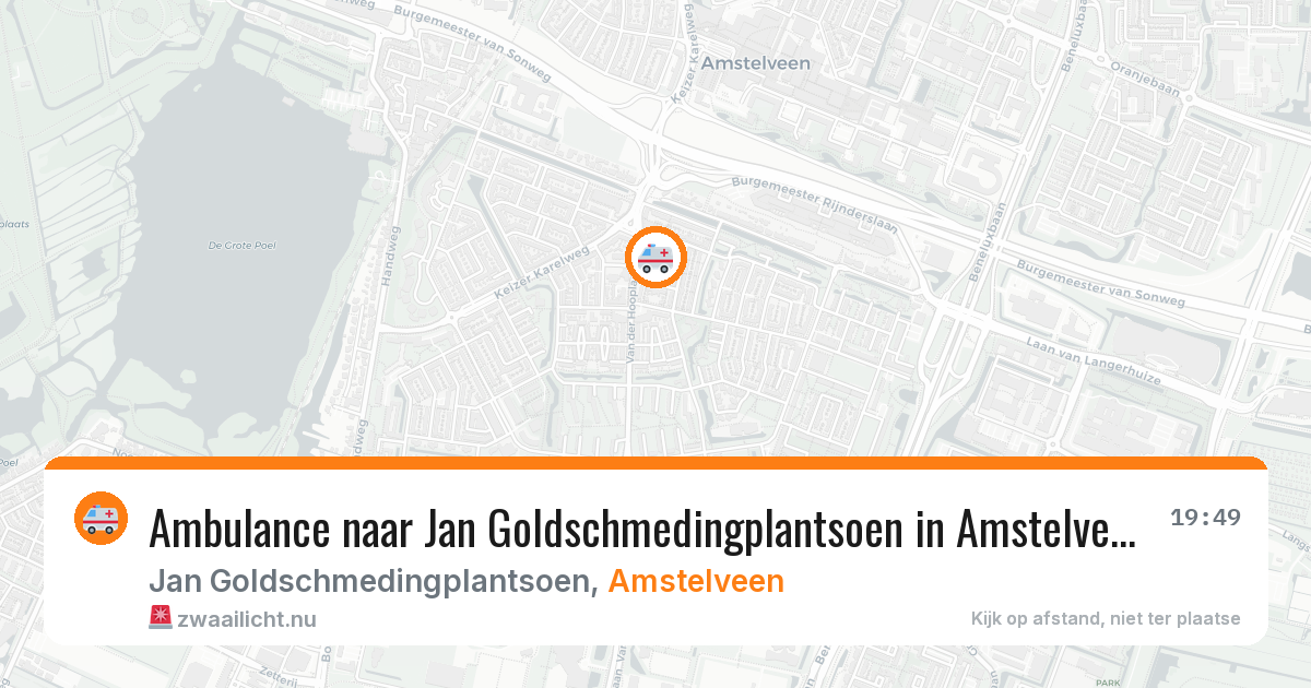 Ambulance naar Jan Goldschmedingplantsoen in Amstelveen — 17 jul 2026