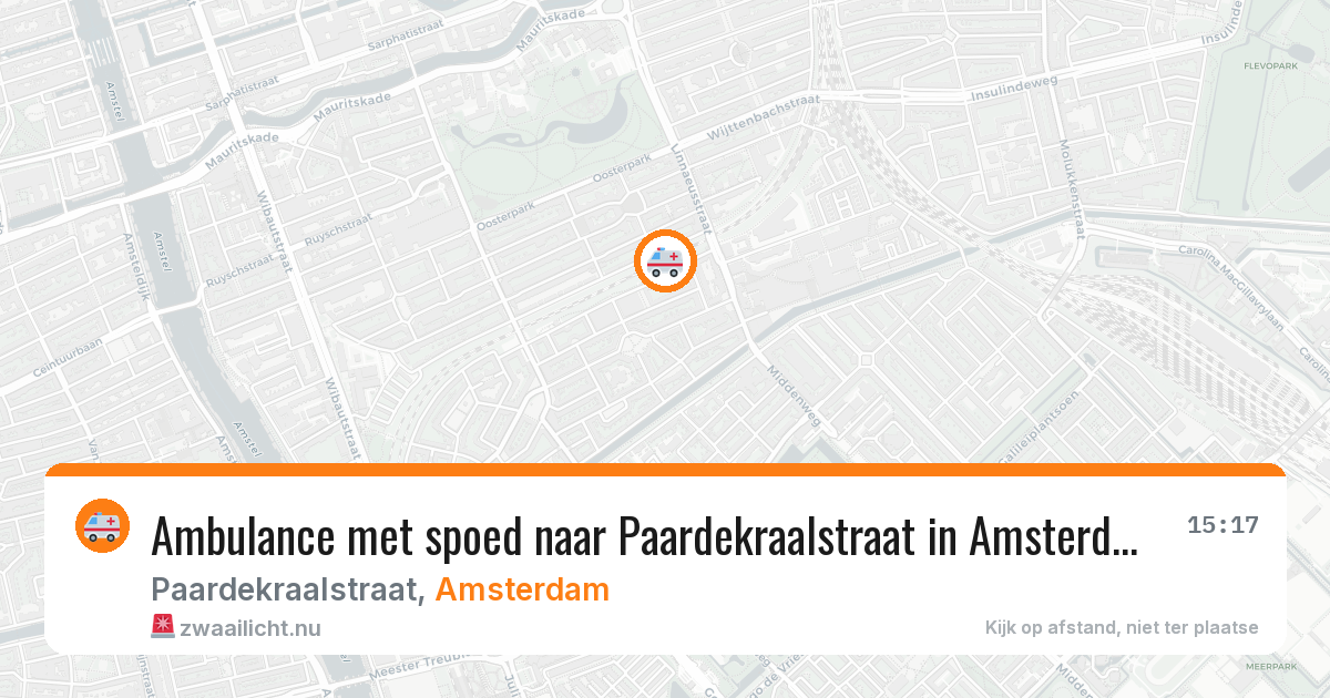 Ambulance met spoed naar Paardekraalstraat in Amsterdam — 23 jul 2026