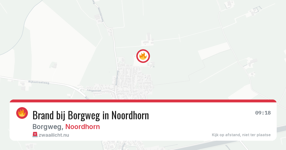 Brand bij Borgweg in Noordhorn — 7 jul 2026