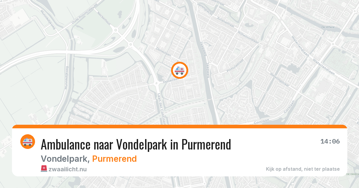 Ambulance naar Vondelpark in Purmerend — 26 jul 2026