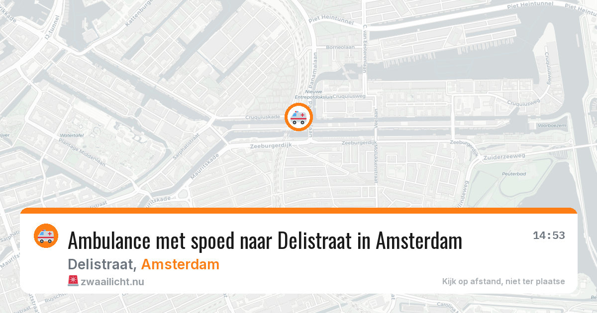 Ambulance met spoed naar Delistraat in Amsterdam — 14 mei 2026