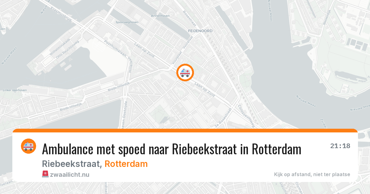 Ambulance met spoed naar Riebeekstraat in Rotterdam — 10 jul 2026