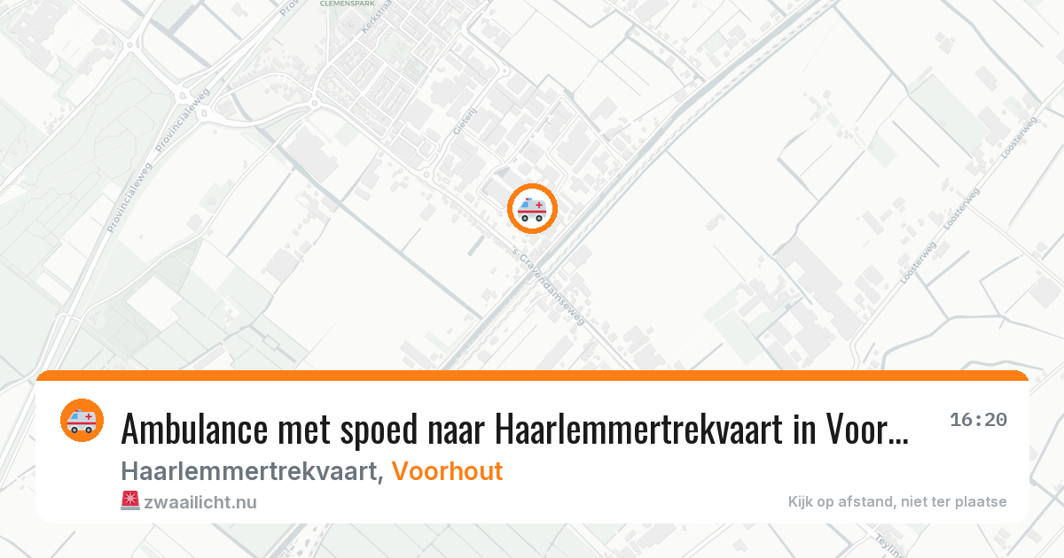 Ambulance met spoed naar Haarlemmertrekvaart in Voorhout — 17 mei 2026