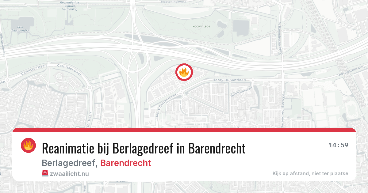 Reanimatie bij Berlagedreef in Barendrecht — 12 mei 2026