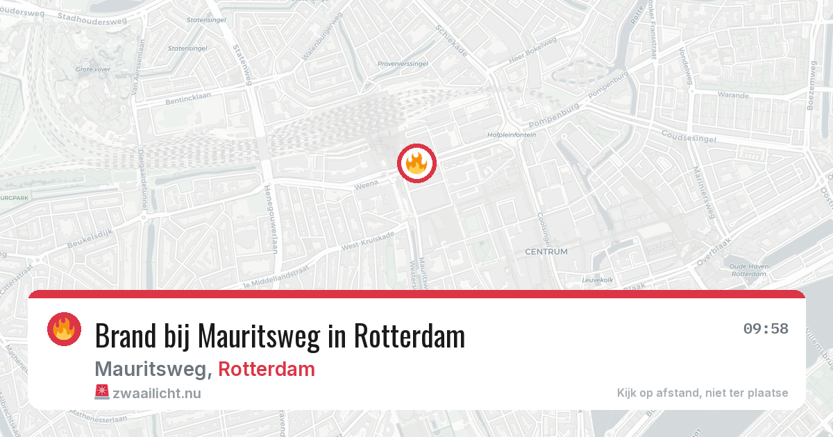 Brand bij Mauritsweg in Rotterdam — 5 jun 2026