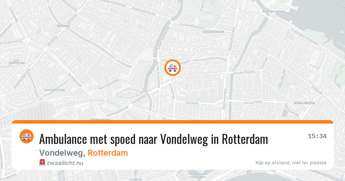 Ambulance met spoed naar Vondelweg in Rotterdam — 21 jul 2026