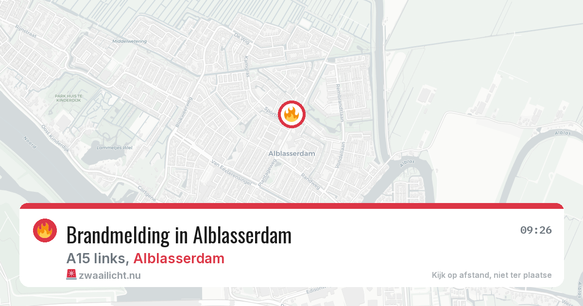 Brandmelding in Alblasserdam — 20 jul 2026