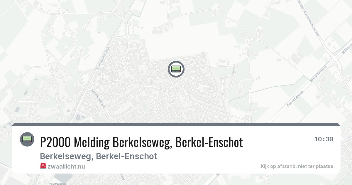 P2000 Melding Berkelseweg, Berkel-Enschot — 7 apr 2026