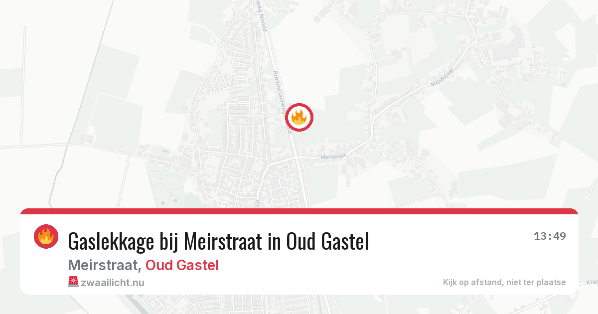 Gaslekkage bij Meirstraat in Oud Gastel — 8 jun 2026