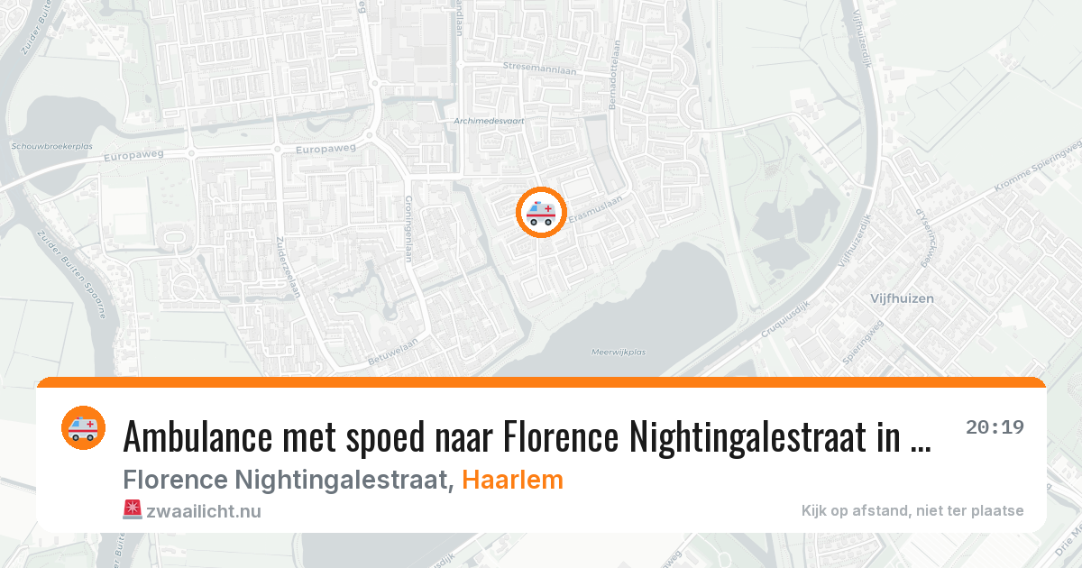 Ambulance met spoed naar Florence Nightingalestraat in Haarlem — 26 jul 2026