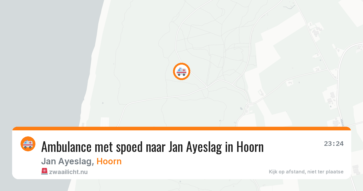 Ambulance met spoed naar Jan Ayeslag in Hoorn — 25 jul 2026