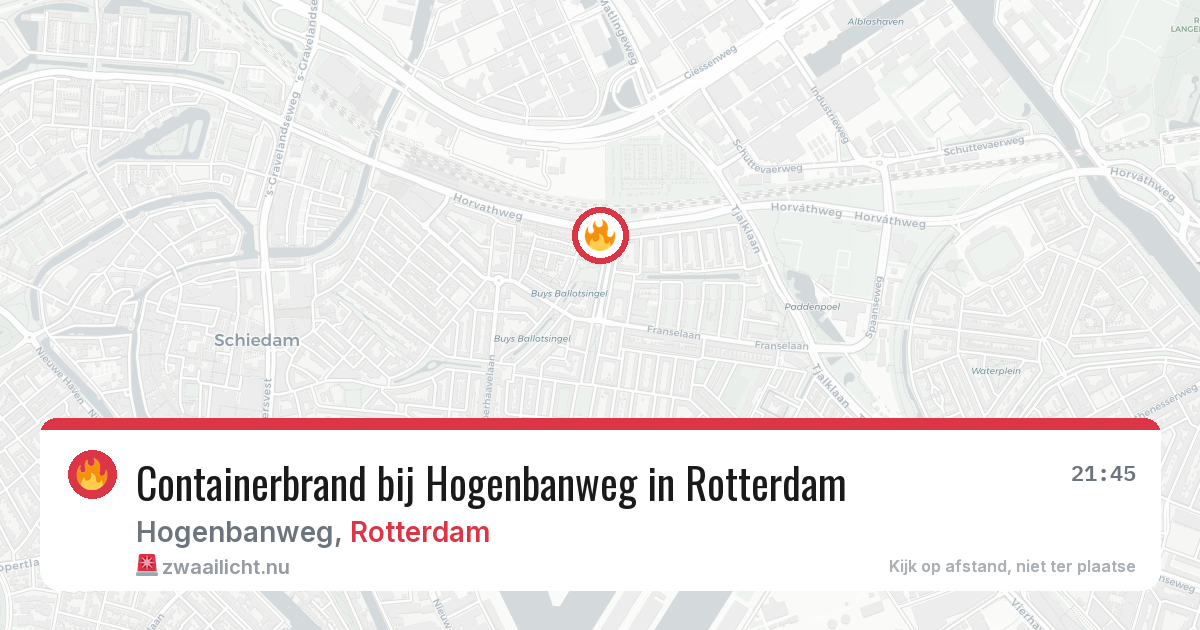 Containerbrand bij Hogenbanweg in Rotterdam — 14 jul 2026