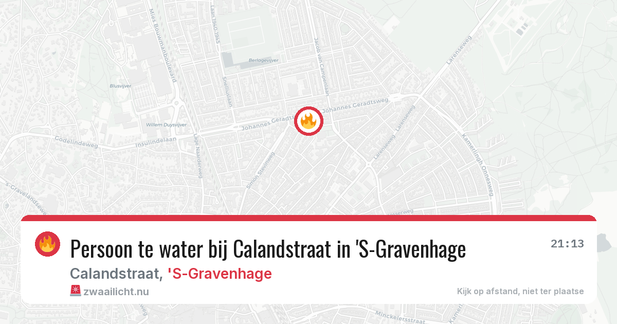 Persoon te water bij Calandstraat in 'S-Gravenhage — 19 mrt 2026