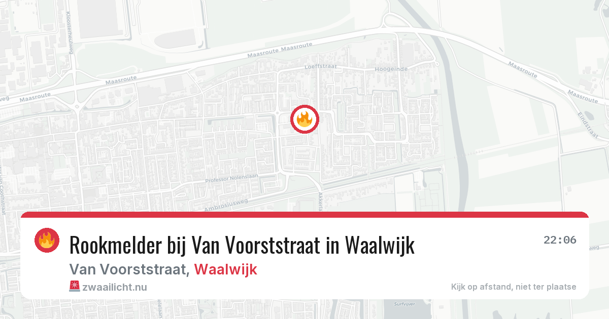 Rookmelder bij Van Voorststraat in Waalwijk — 23 mei 2026