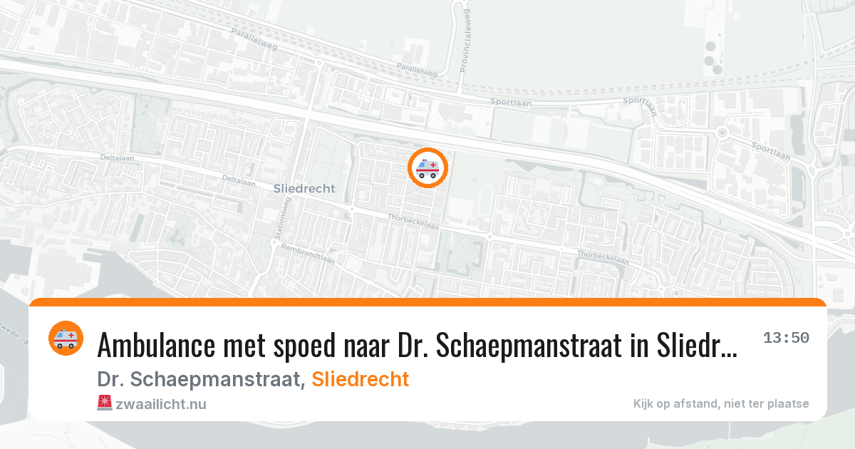 Ambulance met spoed naar Dr. Schaepmanstraat in Sliedrecht — 17 jul 2026