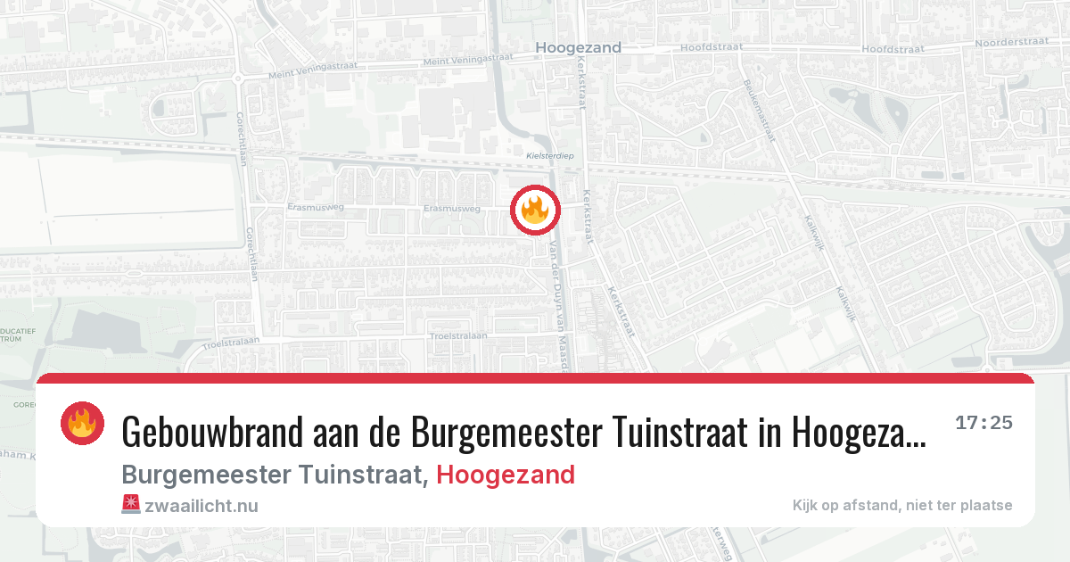 Gebouwbrand aan de Burgemeester Tuinstraat in Hoogezand — 4 apr 2026