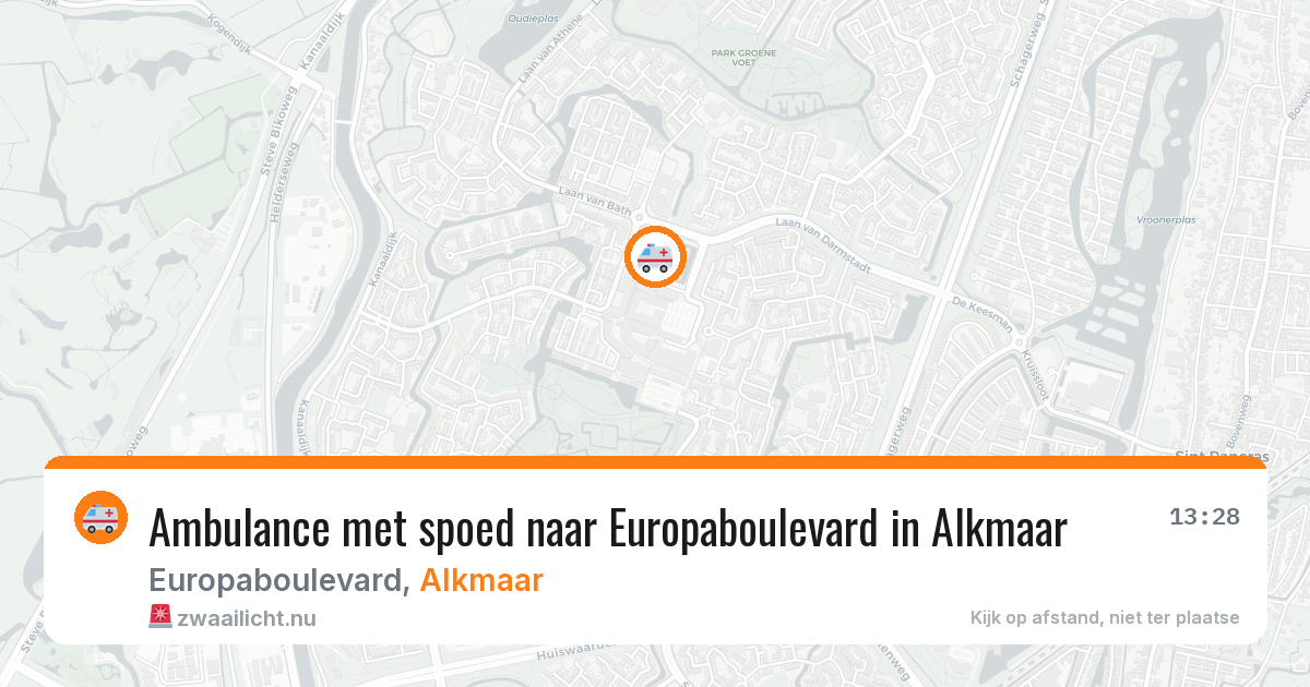 Ambulance met spoed naar Europaboulevard in Alkmaar — 25 jul 2026
