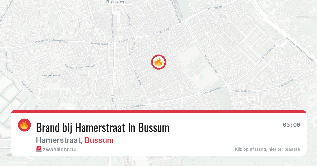 Brand bij Hamerstraat in Bussum — 25 apr 2026