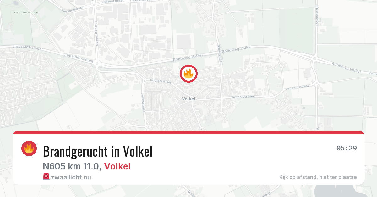 Brandgerucht in Volkel — 22 mrt 2026