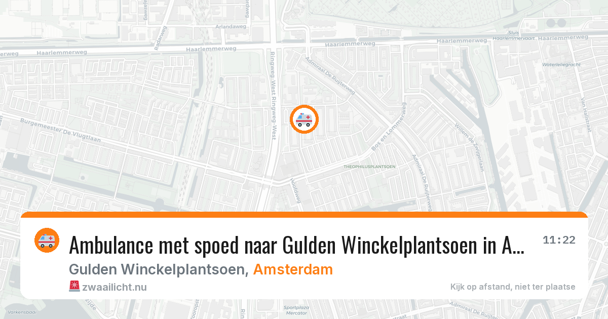 Ambulance met spoed naar Gulden Winckelplantsoen in Amsterdam — 23 mrt 2026