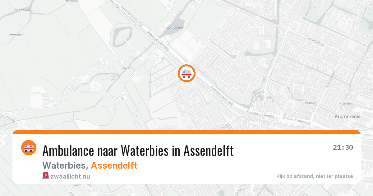 Ambulance naar Waterbies in Assendelft — 21 jul 2026