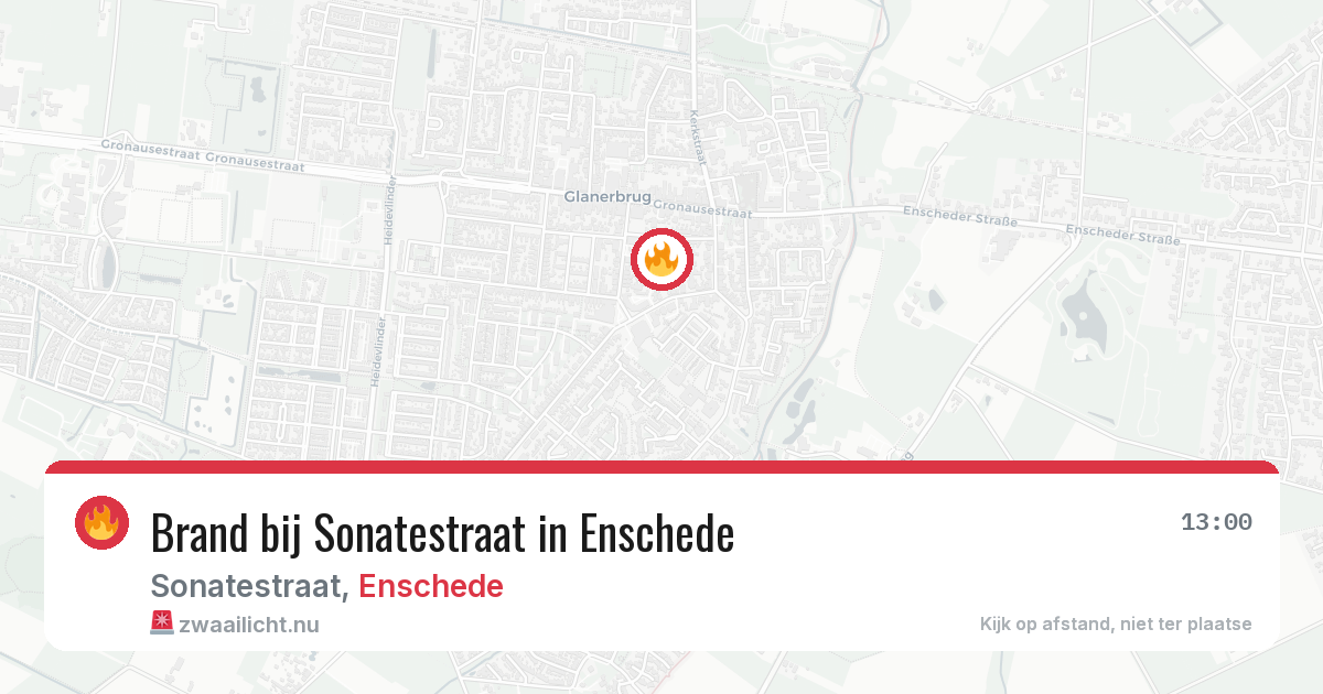 Brand bij Sonatestraat in Enschede — 4 jun 2026