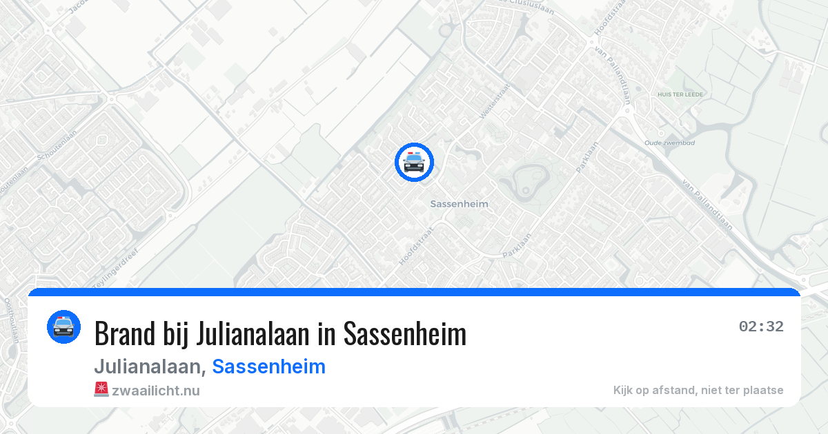 Brand bij Julianalaan in Sassenheim — 5 jul 2026