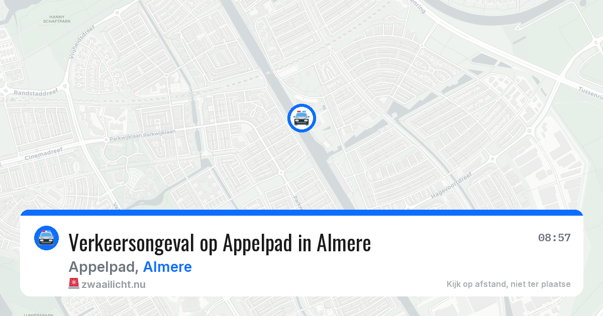 Verkeersongeval op Appelpad in Almere — 23 jul 2026