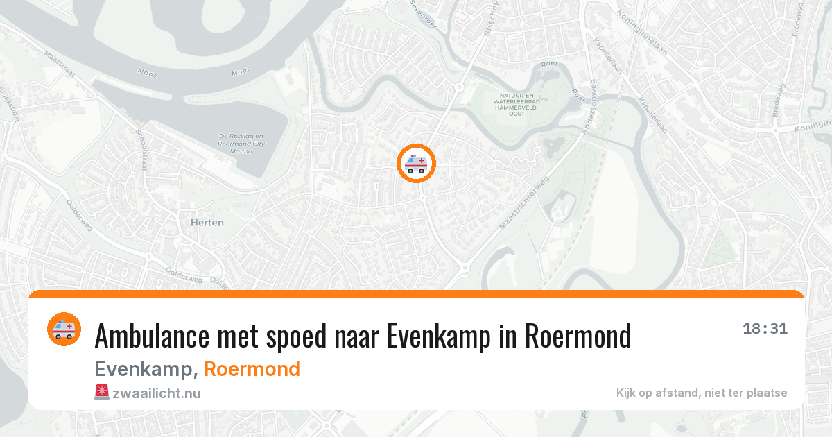 Ambulance met spoed naar Evenkamp in Roermond — 24 jan 2026