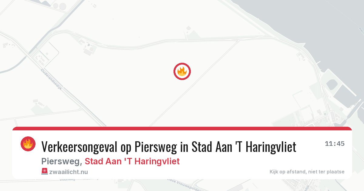 Verkeersongeval op Piersweg in Stad Aan 'T Haringvliet — 9 jul 2026