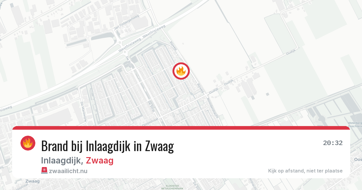 Brand bij Inlaagdijk in Zwaag — 20 jul 2026